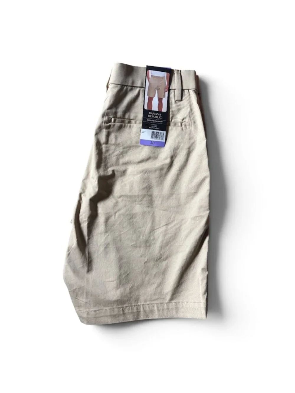 Men's Stretch Chino Short, Banana Republic, 30, Khaki, NWT